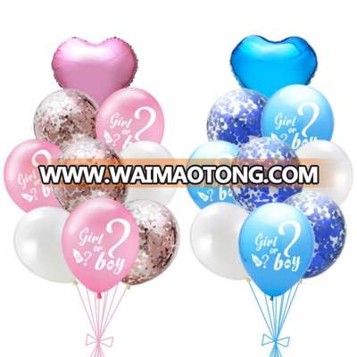 Gender Reveal Balloons Party Supplies with 12inch Boy or Girl Letter Balloon Latex Balloons Confettil Balloon