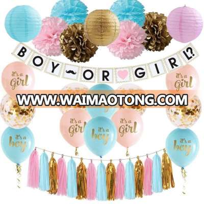 Gender Reveal Decoration Set Baby Shower Pink Blue Gold set for small baby