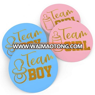 Gender Revealing Sticker Team Boy and Team Girl